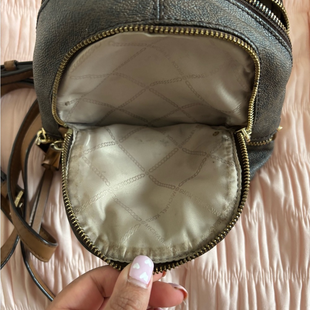 Michael Kors Dark Brown Mini Backpack with Gold Hardware - Picture 9 of 10